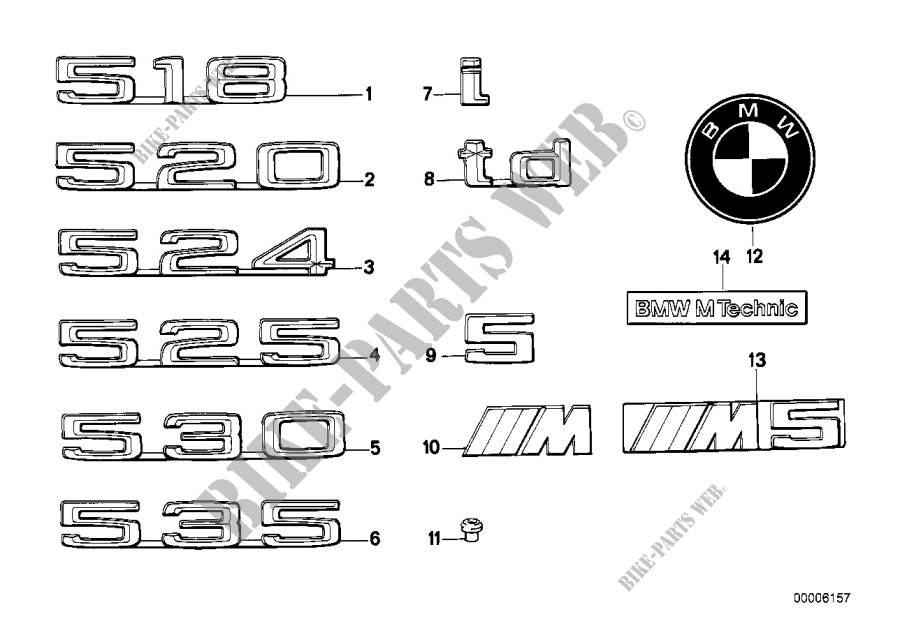 Emblems / letterings for BMW 520i