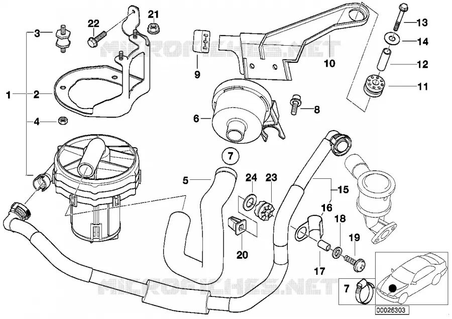 Emission control-air pump BMW BMW 7 Series 1995 728i M 728i