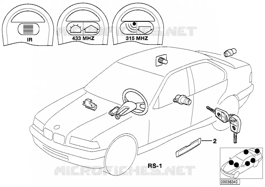 One-key locking BMW BMW 3 Series 1993 M3 M M3