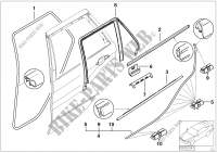Trims and seals, door, rear for BMW X5 3.0d 2003