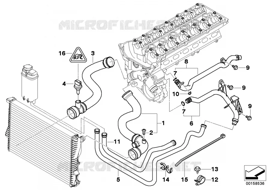 Cooling System Water Hoses BMW BMW 5 Series 1996 523i A 523i