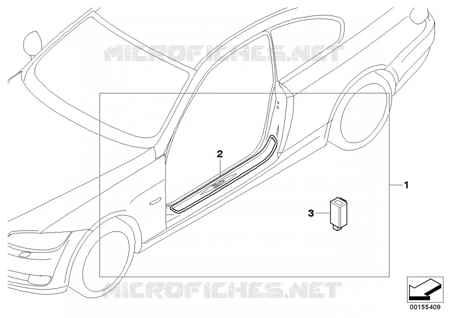 Illuminated door sill strip retrofit kit BMW BMW 3 Series 2005 325i N 325i