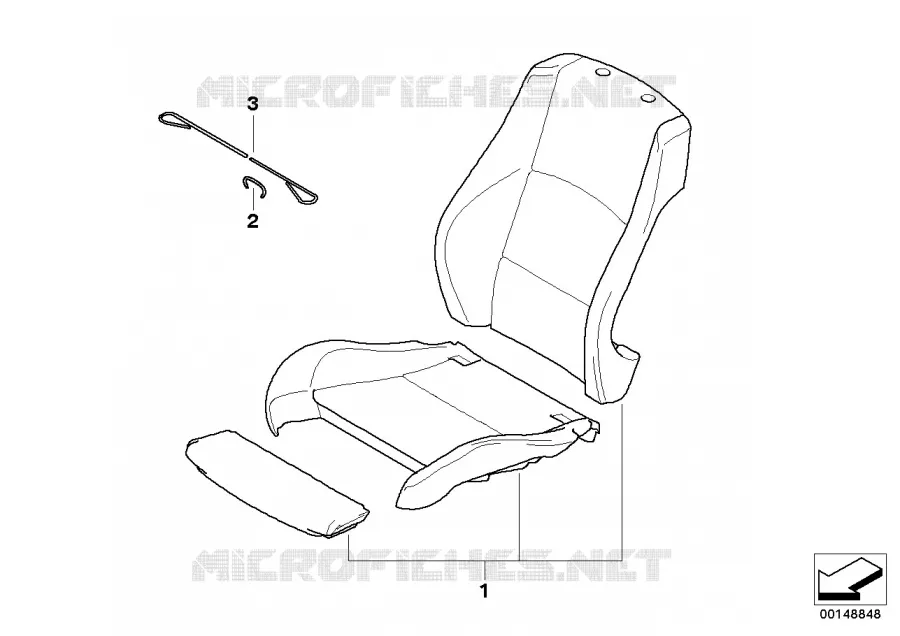 Leather retrofit, sport seat, front BMW BMW 3 Series 2004 330xi N 330xi