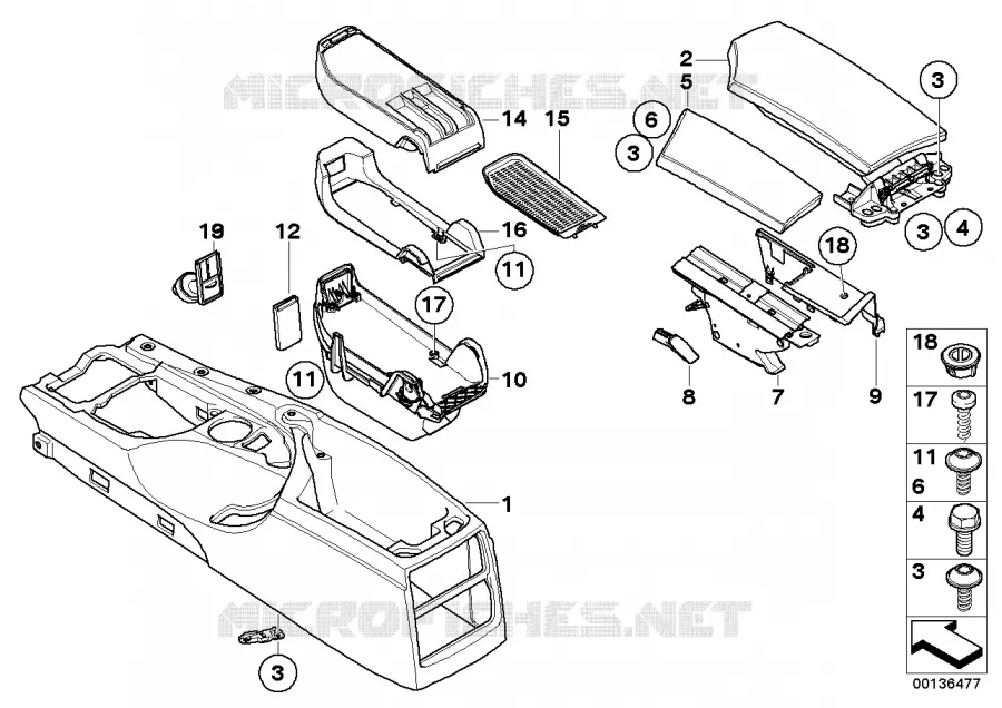 Retrofit, armrest front, movable BMW BMW 5 Series 2005 530xd N 530xd