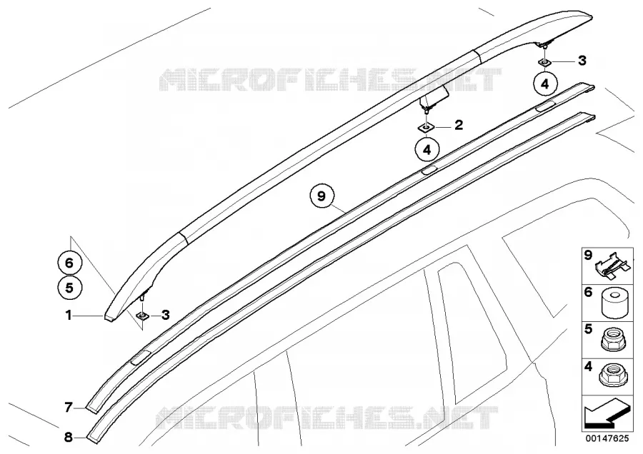 Roof moulding/Roof rail BMW BMW X3 2003 X3 2.5i N X3 2.5i