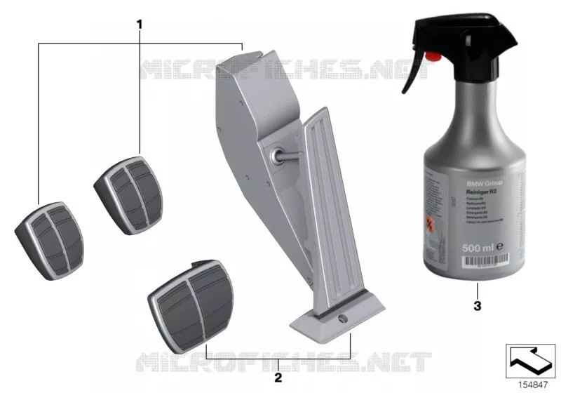 Set of high-grade steel pedal covers BMW BMW 3 Series 2004 320d N 320d