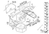 Mounting parts for trunk floor panel for BMW 325i 2006