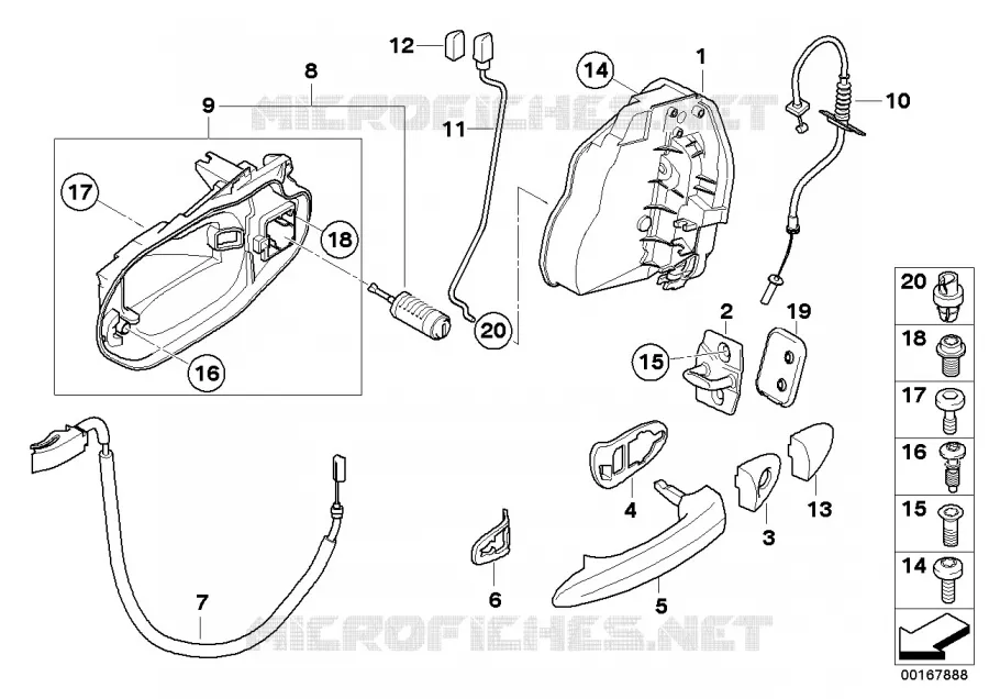 Front door control/door lock BMW BMW X3 2003 X3 2.5i N X3 2.5i