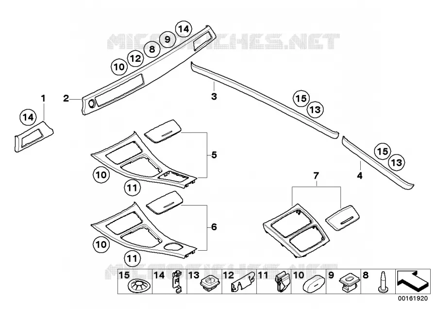 Interior trim stripes, carbon BMW BMW 3 Series 2005 320i N 320i