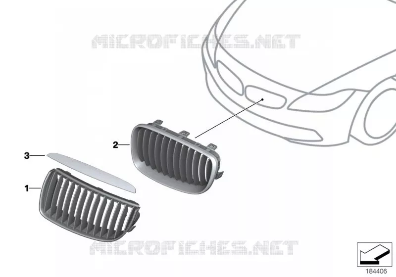 Retrofitting for ornamental grille BMW BMW 3 Series 2007 320i N 320i