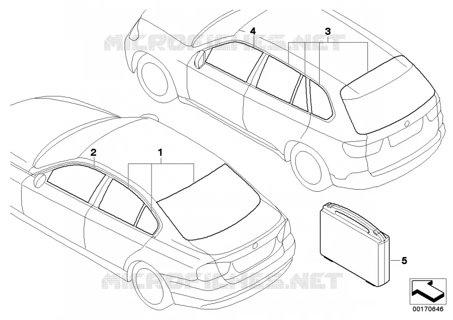 Sunscreen film BMW BMW 3 Series 2004 330xi N 330xi