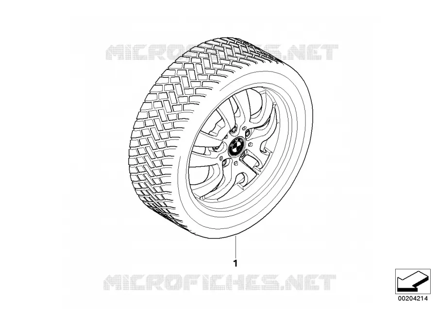 Wint.wheel w.tyre double spoke 154 -16