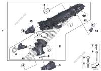 Intake manifold AGR with flap control for BMW 535dX 2010
