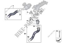 Intake manifold supercharg.air duct/AGR for BMW 320d 2008