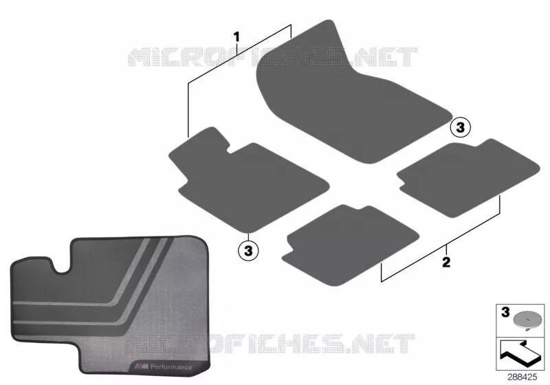 M Performance floor mats BMW BMW 3 Series 2011 320iX N 320iX
