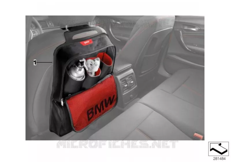 Seat back storage pocket, BMW Lines BMW BMW 3 Series 2004 330i N 330i