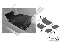 Floor mats, textile Lines for BMW 125i