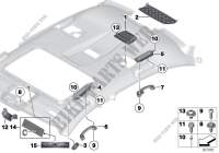 Mounting parts, roofliner for BMW 730d 2007