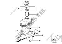 Brake master cylinder/expansion tank for BMW 525d 1999
