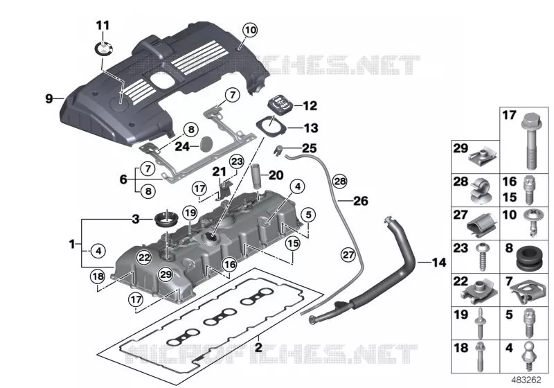 Cylinder head cover BMW BMW 7 Series 2004 730i A 730i
