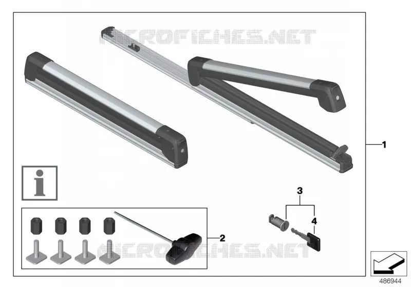 Ski and snowboard bracket pull-out BMW BMW 3 Series 2005 335d N 335d